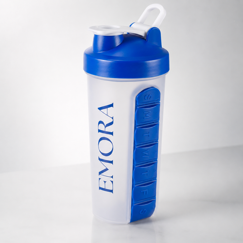 Emora 2 in 1 Water Bottle With Pill Container
